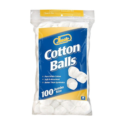 Classic Triple Size Cotton Balls, 100 Ea